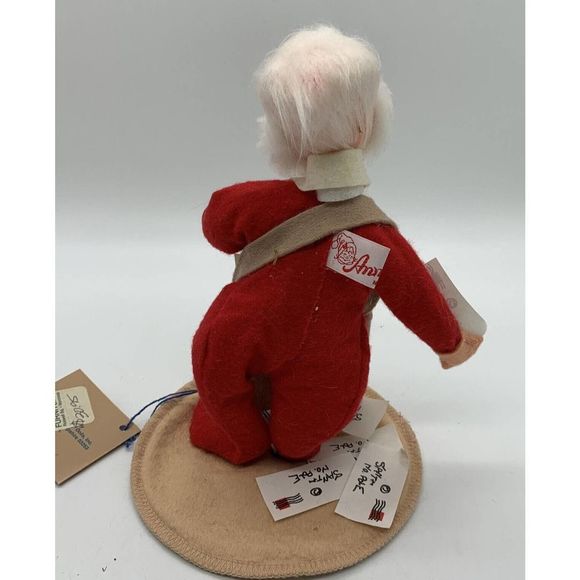 Vntg Lot Of 3 Annalee Santas Cutting Down Tree, Holding Mail Bag And Stocking - Picture 10 of 11